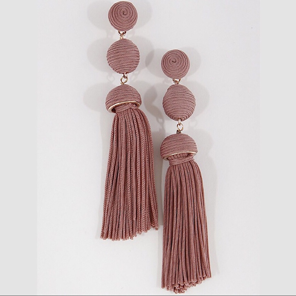 Beads and Tassels Dangle Earring Set